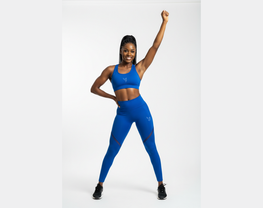 Royal blue two piece gym set