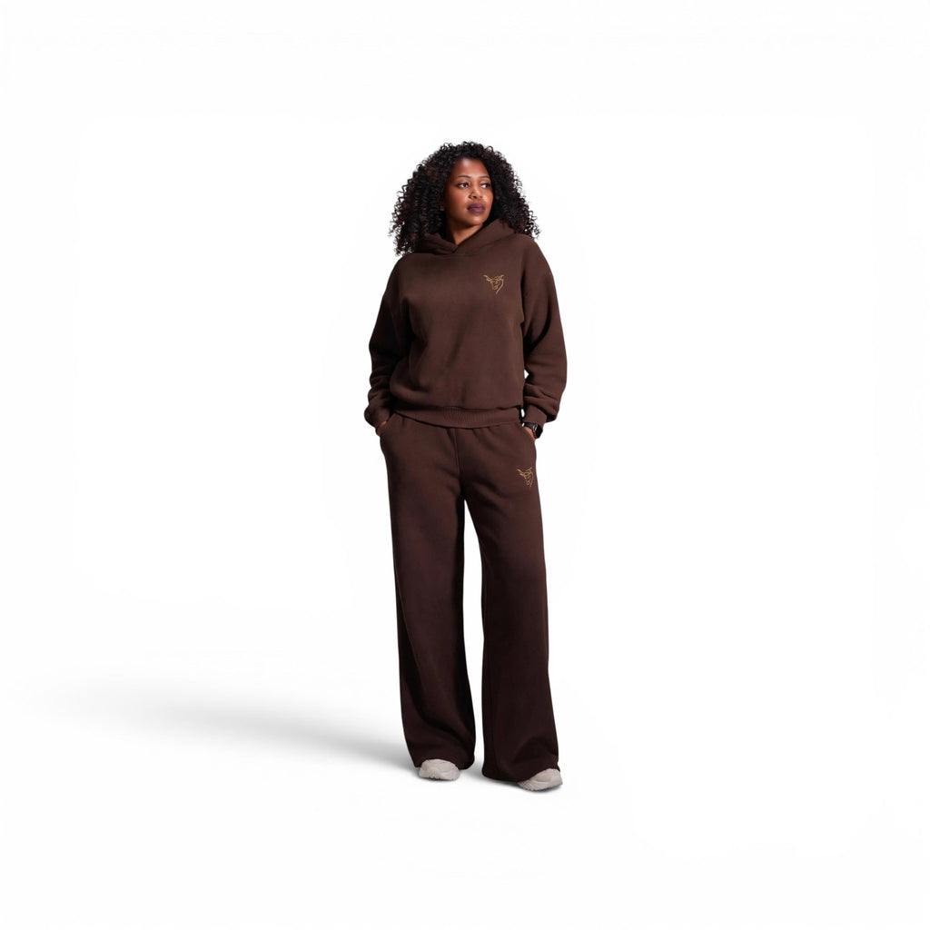 Chocolate brown Gold set sweat suit