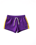 Purple/yellow Dolphin-style French Terry Sweat Shorts