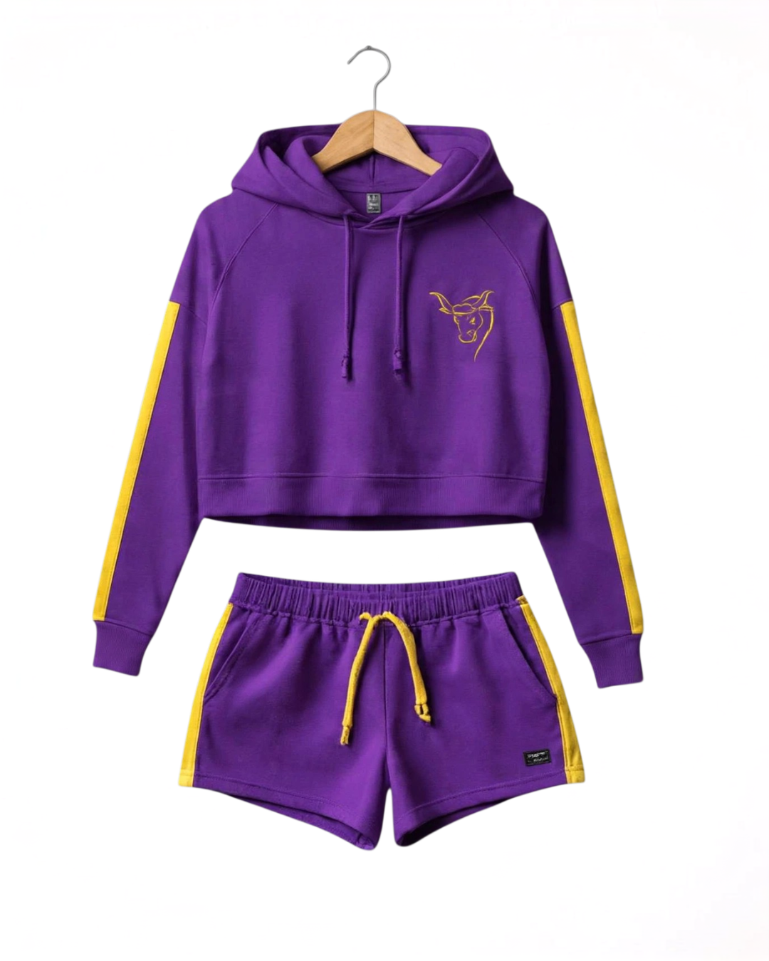 Limited edition Purple /yellow Lounge Crop Set