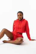 Red 2 piece crop set